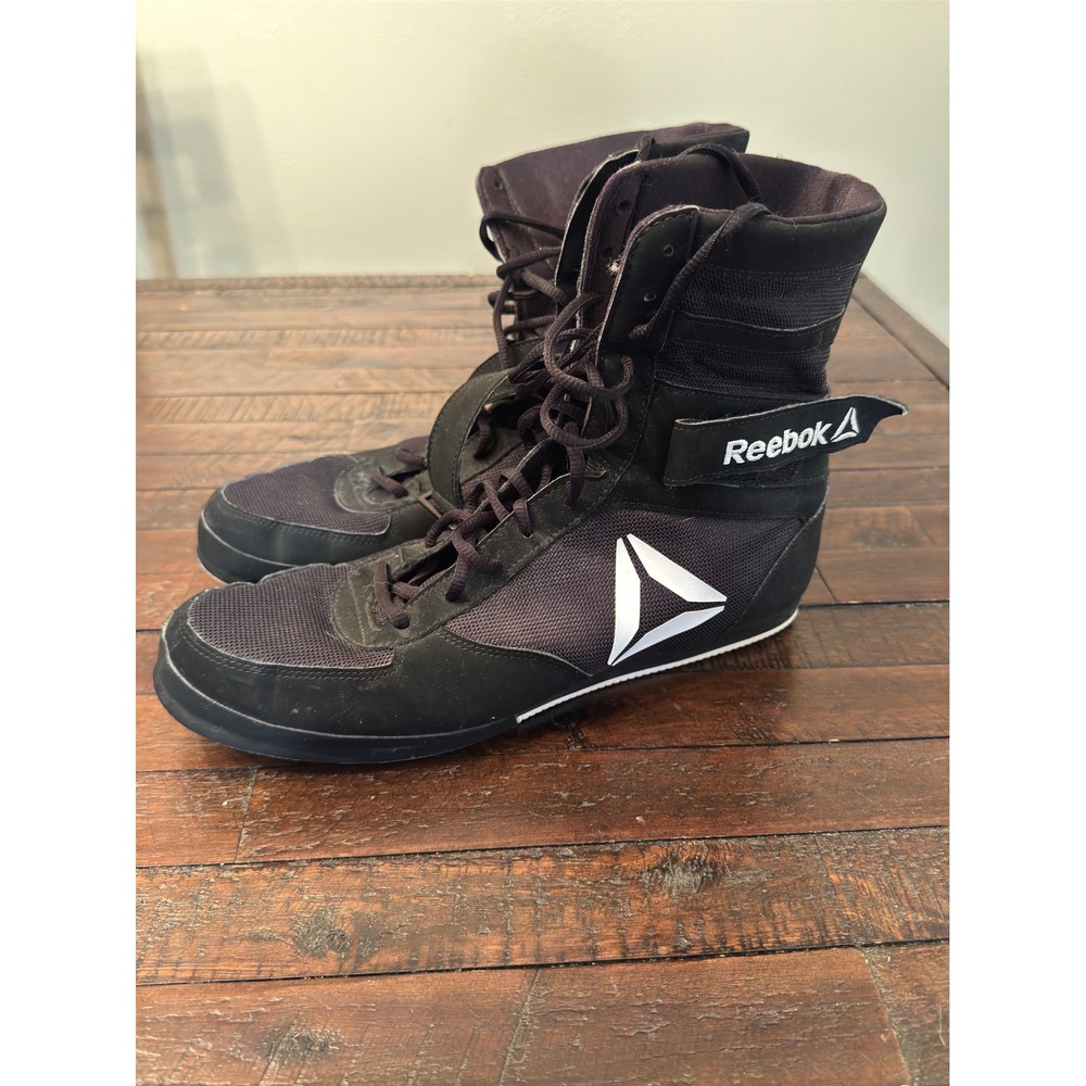 Reebok Combat Noble Boxing Boots Mens 11.5 Black White Training CN4738 High Top